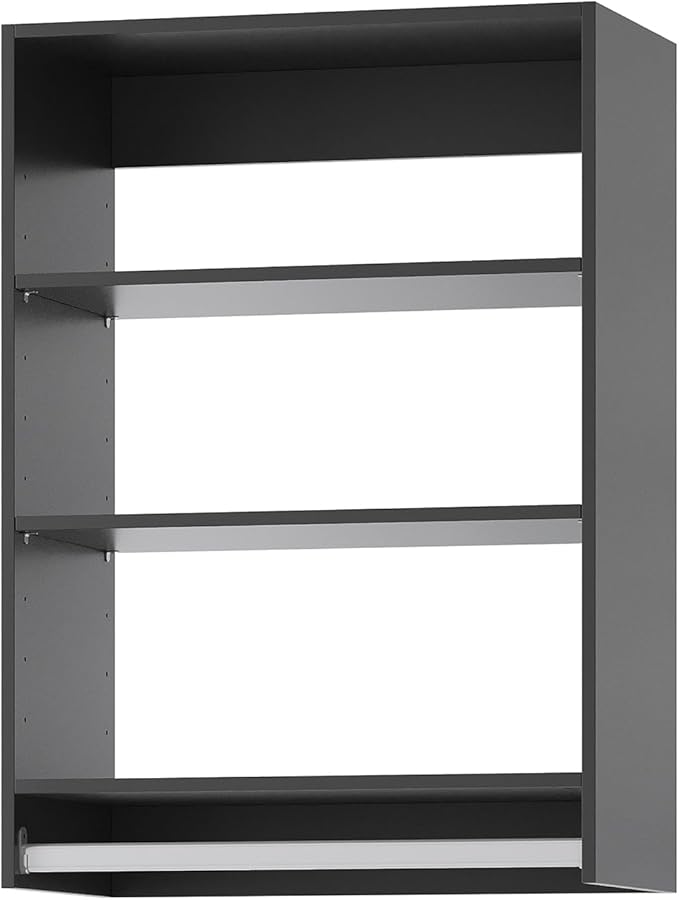Medium Double Hanging Closet Unit, Modular Closet System, Wood Closet System Organizer with Storage for Walk In Closets, Clothing Rack Closet for Hanging Clothes, Bedroom, Black, 22.5"W