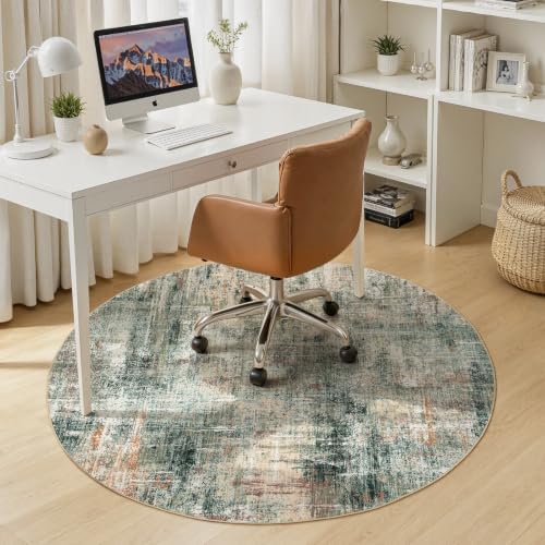 Lofus 4ft Area Rug for Living Room,Abstract Washable Rugs,Coffee/Green - Image 4