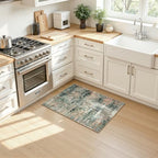 2x4 Area Rugs for Entryway, Abstract Kitchen Mats for Floor, Coffee Green - Image 4