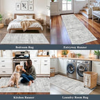 Washable Kitchen Rugs Sets of 4, Non Slip Standing Mat Rug, Stain Resistant Waterproof Kitchen Mats for Floor Kitchen Sink Laundry Entryway (Grey Ivory, 2x3+2x4+2x5+2x6) - Image 3