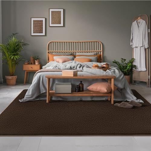 AROGAN 5x7 Area Rugs for Living Room Non Slip Dorm Bedroom Rug, Coffee - Image 7