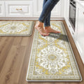 Boho Kitchen Mats for Floor 2PC Anti Fatigue Kitchen Rugs, Yellow by tubeamin