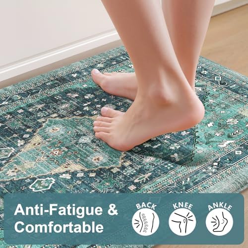 Collive Anti Fatigue Mats for Kitchen Floor, Padded Rugs 17"x59"+17"x29" - Image 3