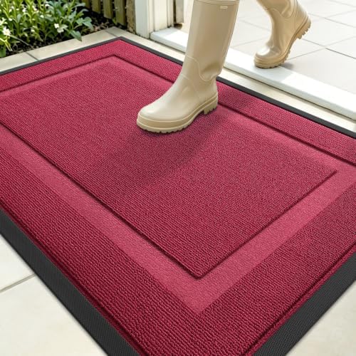 OLANLY Front Door Mat Outside 35x23, All-Season Heavy-Duty Rubber Doormat by OLANLY