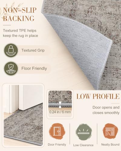 OLANLY 2x5 Washable Runner Rug, Soft Non Slip Carpet for Hallway Kitchen - Image 7