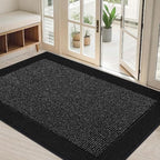 BEQHAUSE Indoor Door Mat 32" x 48", Dirt Trapper Door Mats, Black by BEQHAUSE