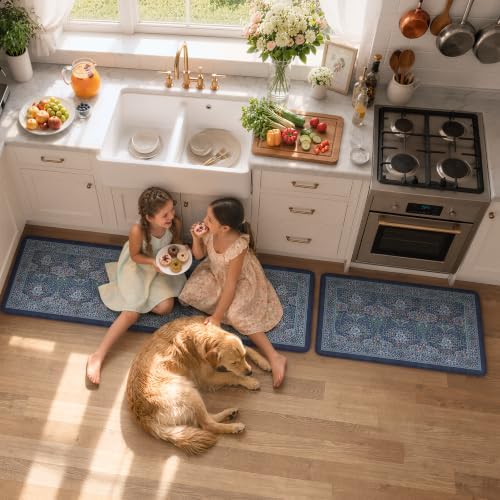 Collive Anti Fatigue Mats for Kitchen Floor, Dark Blue Kitchen Runner Rugs - Image 7