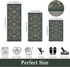3 Piece Kitchen Rug Set, Washable Non-Slip Kitchen Mats for Hardwood Floor, Boho Farmhouse Kitchen Runner Rug for Sink,Entryway & Hallway & Bathroom (Dark Green, 2x3+2x4+2x5) - Image 2