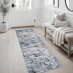 2x6 Washable Runner Rug：Modern Abstract Kitchen Soft Carpet Grey - Image 3