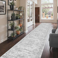 3x18 Runner Rug Non Slip,Washable Hallway Runner Rug,Grey by Restydon