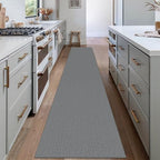 EARTHALL Washable Runner Rug, Non Slip Hallway Runner, 2x12 Ft, Dark Gray - Image 6