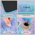PLHXFR 9x12 Area Rugs Living Room: Fluffy Bedroom Soft Shag Rug Kid Rainbow - Image 4
