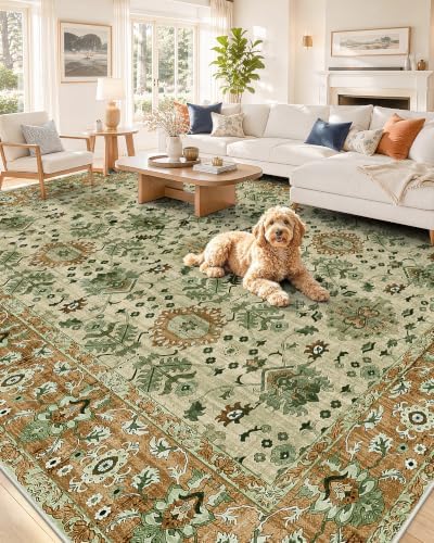 OLANLY 8x10 Washable Area Rug, Soft Non Slip Carpet for Bedroom Living Room by OLANLY