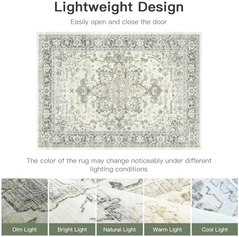 Lofus 8x10 Taupe Grey Rugs for Bedroom Living Room, Vintage Boho Carpet - Image 5