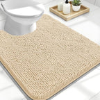 OLANLY Toilet Rugs U-Shaped 24x20, Soft Absorbent Chenille Contour Rugs by OLANLY