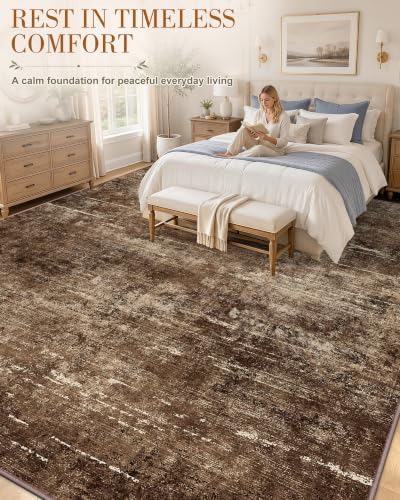 OLANLY 9x12 Washable Area Rug, Soft Non Slip Carpet for Bedroom Living Room - Image 4