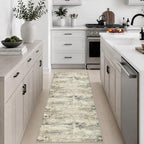 2x5 Washable Runner Rug：Modern Abstract Soft Carpet Ash Brown by FXRHLP