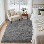 4x6 Fluffy Shag Area Rugs for Living Room Bedroom: Soft Carpet Light Gray - Image 4