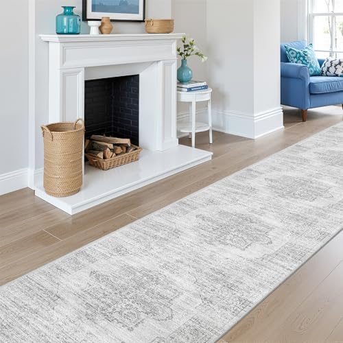 2x10 Runner Rug Non Slip,Washable Hallway Runner Rug,Grey - Image 4