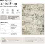 10x12 Area Rug Living Room: Modern Washable Soft Carpet Ash Brown - Image 2