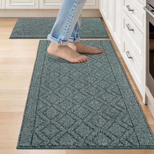 COSY HOMEER Kitchen Rugs Sets of 2 Non-Slip Washable,48x20Inch/30X20Inch by COSYHOMEER