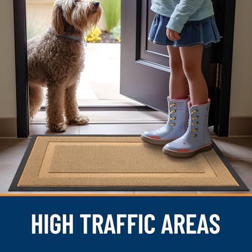 OLANLY Front Door Mat Outside 47x23, All-Season Heavy-Duty Rubber Doormat - Image 6