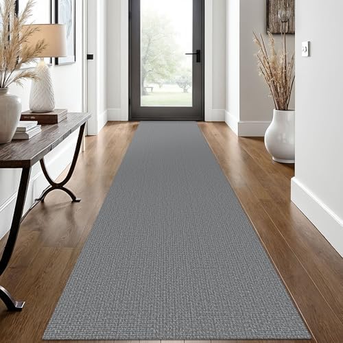 EARTHALL Washable Runner Rug, Non Slip Hallway Runner, 2x12 Ft, Dark Gray by Unknown