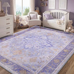 RELEANY Washable Area Rug, 8'x10', Purple - Image 3