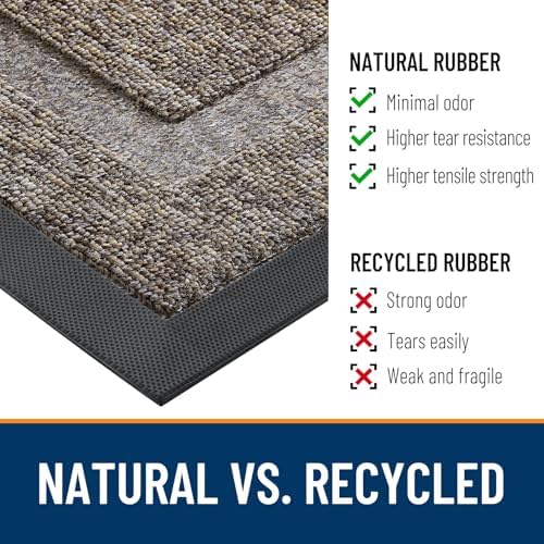 OLANLY Half Circle Front Door Mat Outside 47x23 All-Season Rubber Doormat - Image 3
