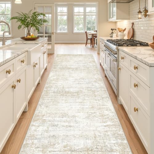 2'6 x 10' Runner Rug Non Slip,Washable Kitchen Rugs,Brown - Image 3