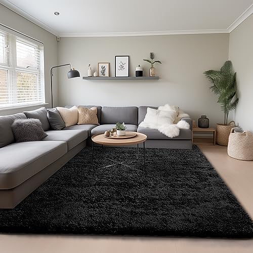 Ophanie Area Rugs for Bedroom Living Room,Deep Black,Rectangular,6x9 by Ophanie