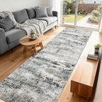 pmtsns Area Rugs 2x8 Runner Rug: Washable Hallway Rug Modern Abstract Neutral Soft Non-Slip Low-Pile Indoor Carpet for Kitchen Bedside Entrance Laundry (Black Grey Brown, 2'x8') - Image 2