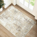 RELEANY Washable 2'x3' Abstract Area Rug for Living Room Neutral Brown by RELEANY
