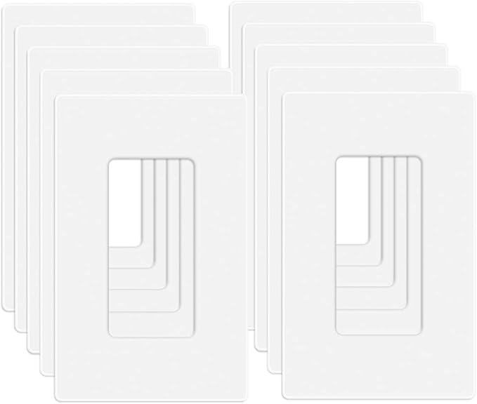 MLLIZH 20 Pack 1-Gang Screwless Wall Plate, Outlet Cover Plates, 4.57” H x 2.76” L, for Light Switch, Dimmer, GFCI, USB Outlet