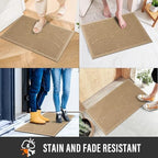 HIYARD Sturdy Front Door Mat, Absorbent Muddy Dirt Resist Welcome Door Mats Outdoor Indoor, Stain and Fade Resistant, Non-Slip Backing Entry Mat Low Profile Doormat for Entryway, 60×36, Beige - Image 4