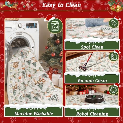 Madane Christmas Area Rug 2x3, Grey Entryway Xmas Carpet Holiday Decor - Image 7