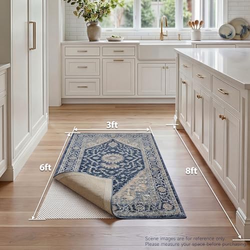 Veken 3x6 Ft Rug Pad Gripper for Hardwood Floors, Non Slip Rug Pads for Area Rugs, Thick Rug Grippers for Tile Floors, Under Carpet Anti Skid Mat, Keep Your Rugs Safe and in Place - Image 6