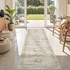 Rug Runners for Hallways Non Slip - 2x8 Runner Rug for Bedroom, Washable Runner with Rubber Backing, Soft Low-Pile Carpet for Kitchen, Laundry, Bathroom (2'x8', Grey/Yellow) - Image 3