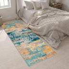 3x10 Washable Runner Rug：Modern Abstract Soft Carpet Rosy Haze - Image 4