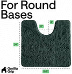 GORILLA GRIP Chenille Bath Rug Mat for Oval Toilet Base, 24x19 Hunter Green - Image 2