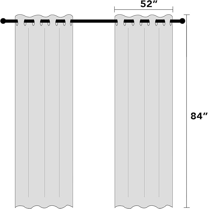 PrinceDeco Primitive Textured 100% Blackout Curtains for Bedroom/Living Room Noise Reducing Window Treatment Curtain Drapes, Burlap Fabric with White Liner,Ivory, 52x84 Inch (2 Panels)