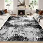Washable Rug 8x10 Area Rugs for Living Room Bedroom Carpet Black by Acapet