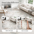 Round Area Rug Living Room: 8 ft Modern Washable Carpet Brown - Image 6