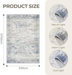 3x5 Rug for Entryway,Washable Area Rug,Blue - Image 2