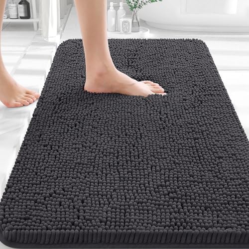 OLANLY Small Bathroom Rugs 30x18, Extra Soft Absorbent Chenille Bath Rugs by OLANLY