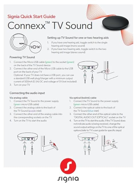 Signia TV Sound Bluetooth Transmitter – Direct Streaming for Hearing Aids | Compatible with Rexton, Miracle-Ear, Signia & Connexx Devices