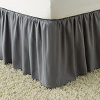 Amazon Basics Wrinkle Resistant Machine Washable Ruffled Bed Skirt, Fade Resistant 100% Microfiber with 16" Drop, Queen, Dark Grey - Image 5