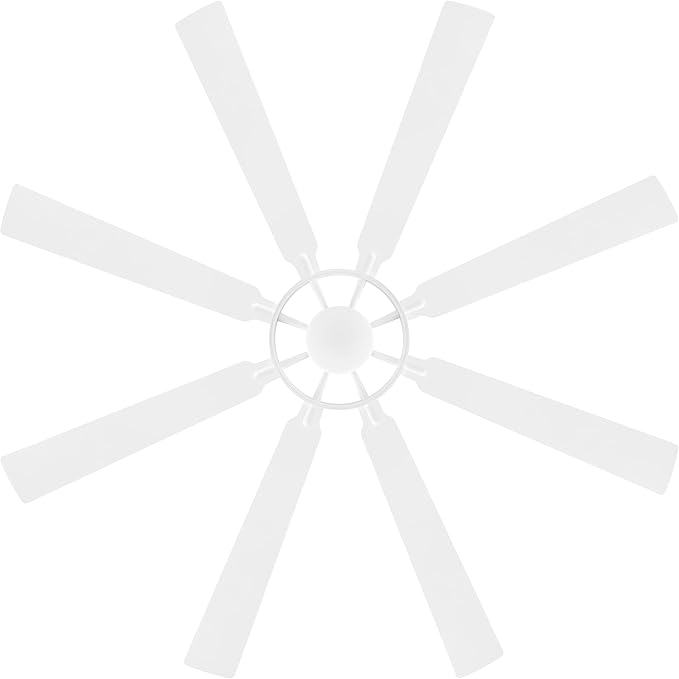 ELEHINSER 80 Inch Ceiling Fan with Lights and 3 Downrods, 8 Plywood Blades, 6-Speed Noiseless Reversible DC Motor, 3CCT, Windmill Ceiling fan for Kitchen Bedroom Living Room, Gloss White