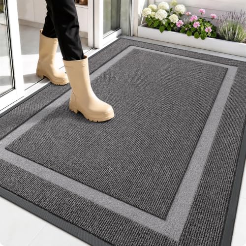 OLANLY Front Door Mat Outside 59x34, All-Season Heavy-Duty Rubber Doormat by OLANLY
