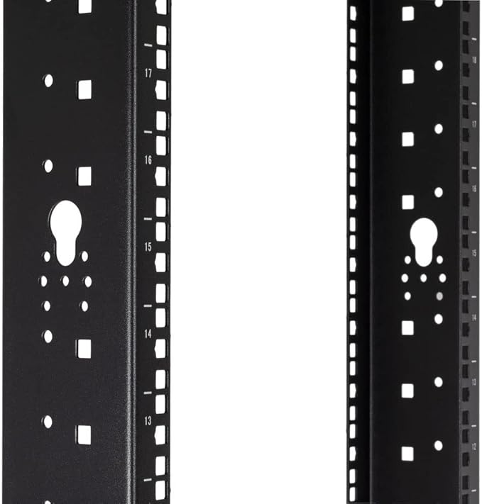 NavePoint 25U 2 Post Open Frame Server Rack for 19 Inch Equipment, AV, Networking, Data & IT Devices, 2-Post Rack 25U 881lbs Weight Capacity, Black